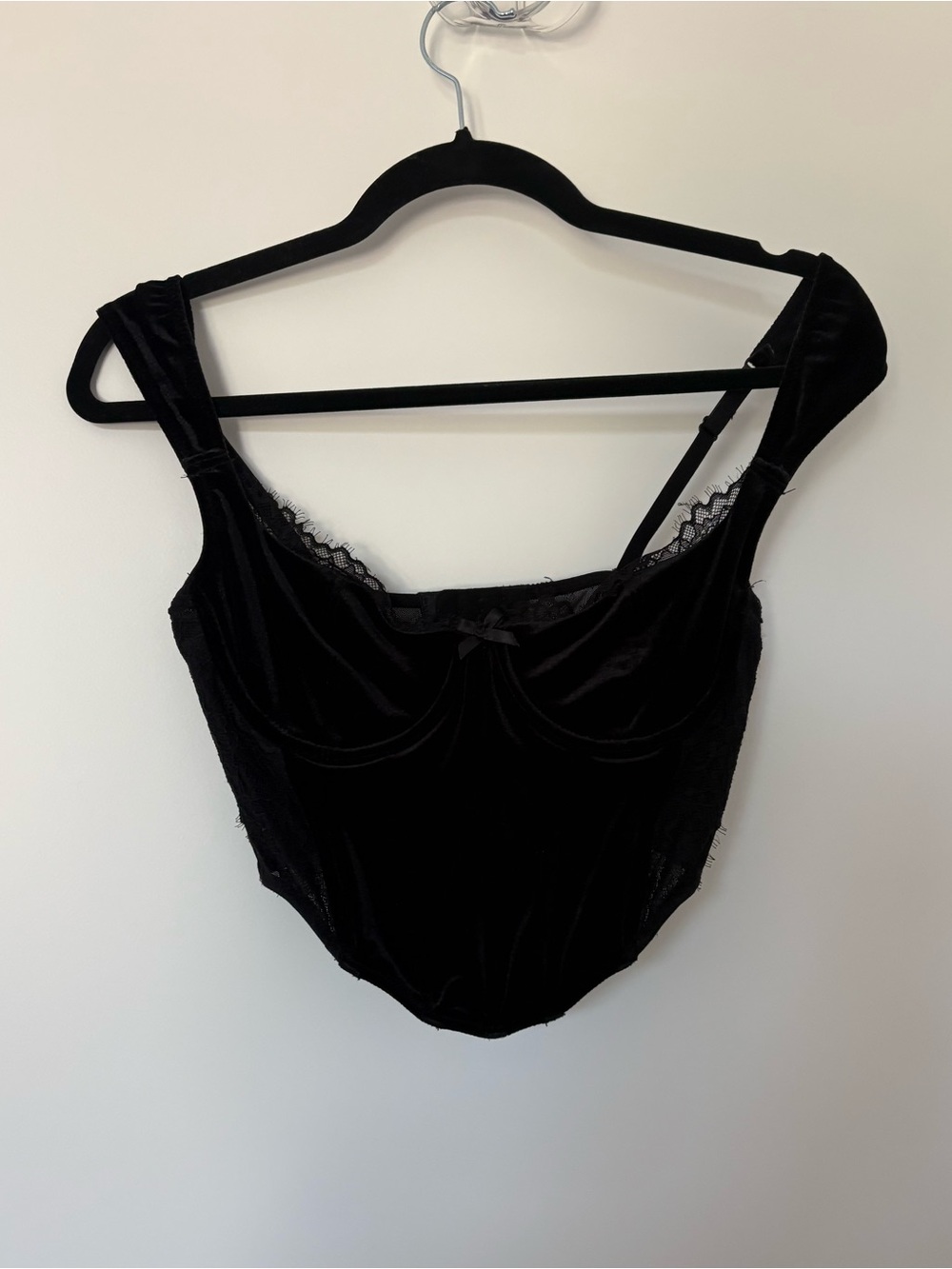 Garage Velvet Crop Bustier